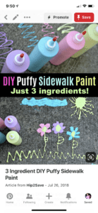 summer activities for kids - DIY puffy sidewalk paint