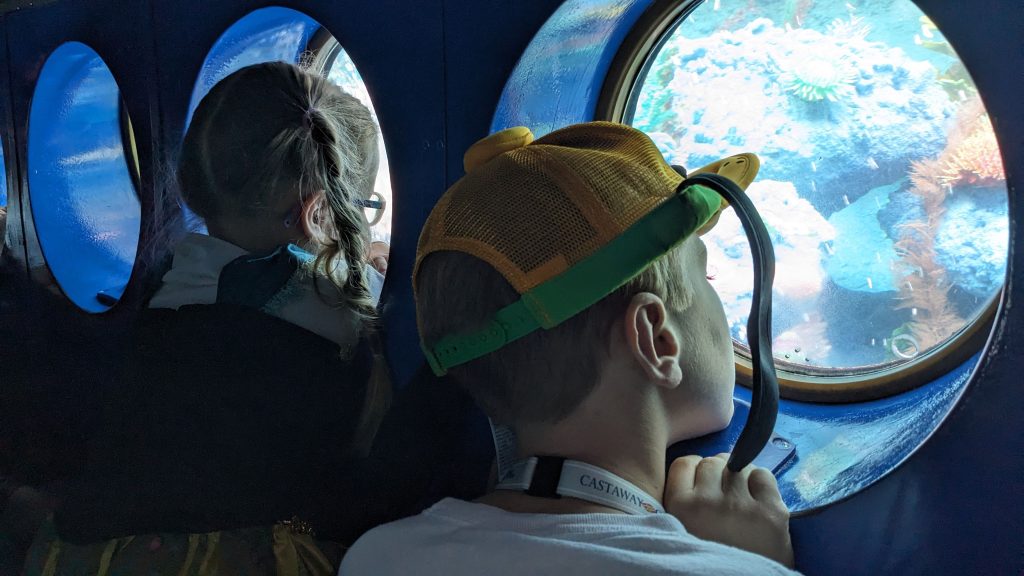 disneyland resort the summer with kids - inside Finding Nemo Submarine Voyage